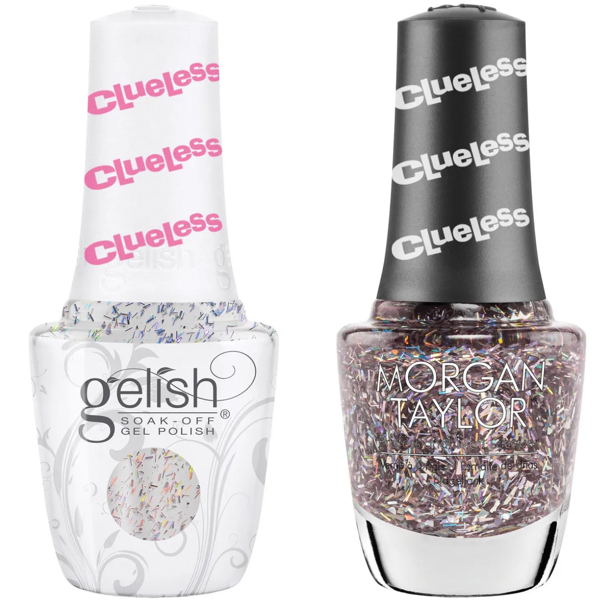 Gelish "Oops, My Bad" Duo, Shattered Glass Glitter Overlay - Includes gel polish and lacquer