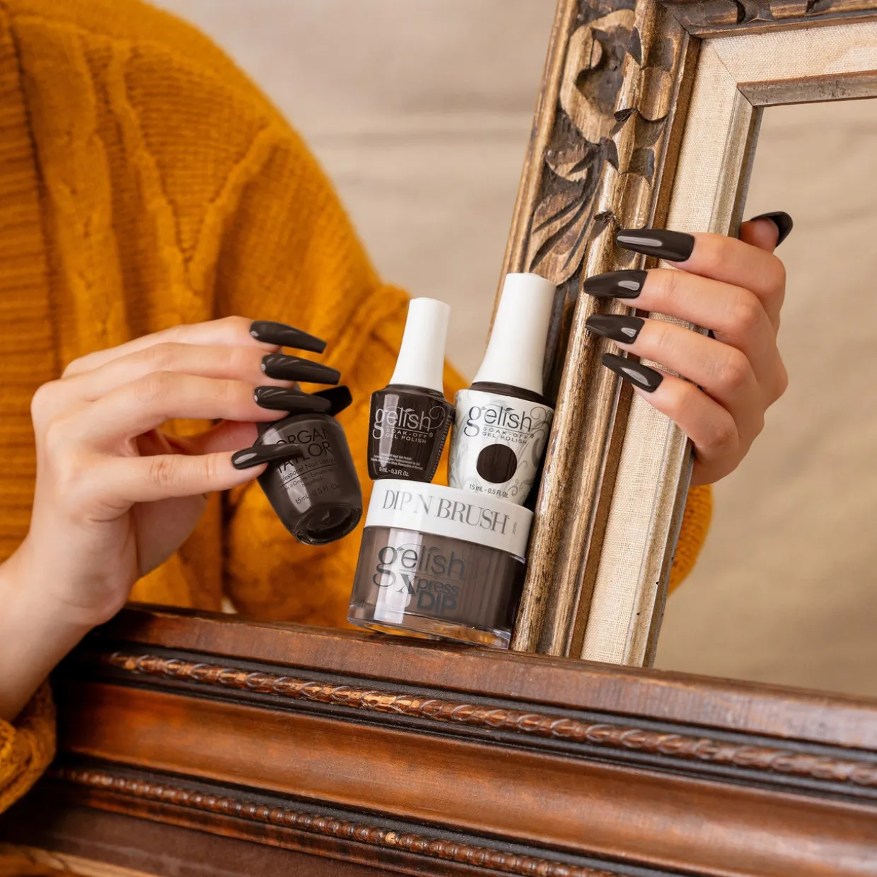 Gelish Soak-Off Gel Polish "Artwork In Progress", Medium Brown Crème, 15mL |.5 fl oz -In Frame Collection