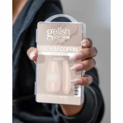 Gelish Soft Gel Tips, Light Nude Medium Coffin, 120 ct.