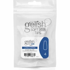 Gelish Soft Gel Tips, Long Coffin Size 4, 50 ct. Refill