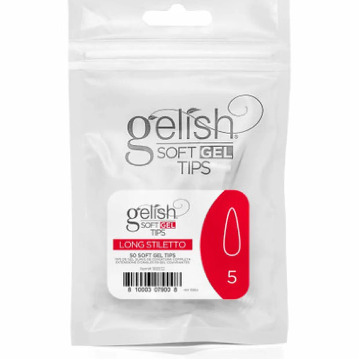 Gelish Soft Gel Tips, Long Stiletto Size 5, 50 ct. Refill
