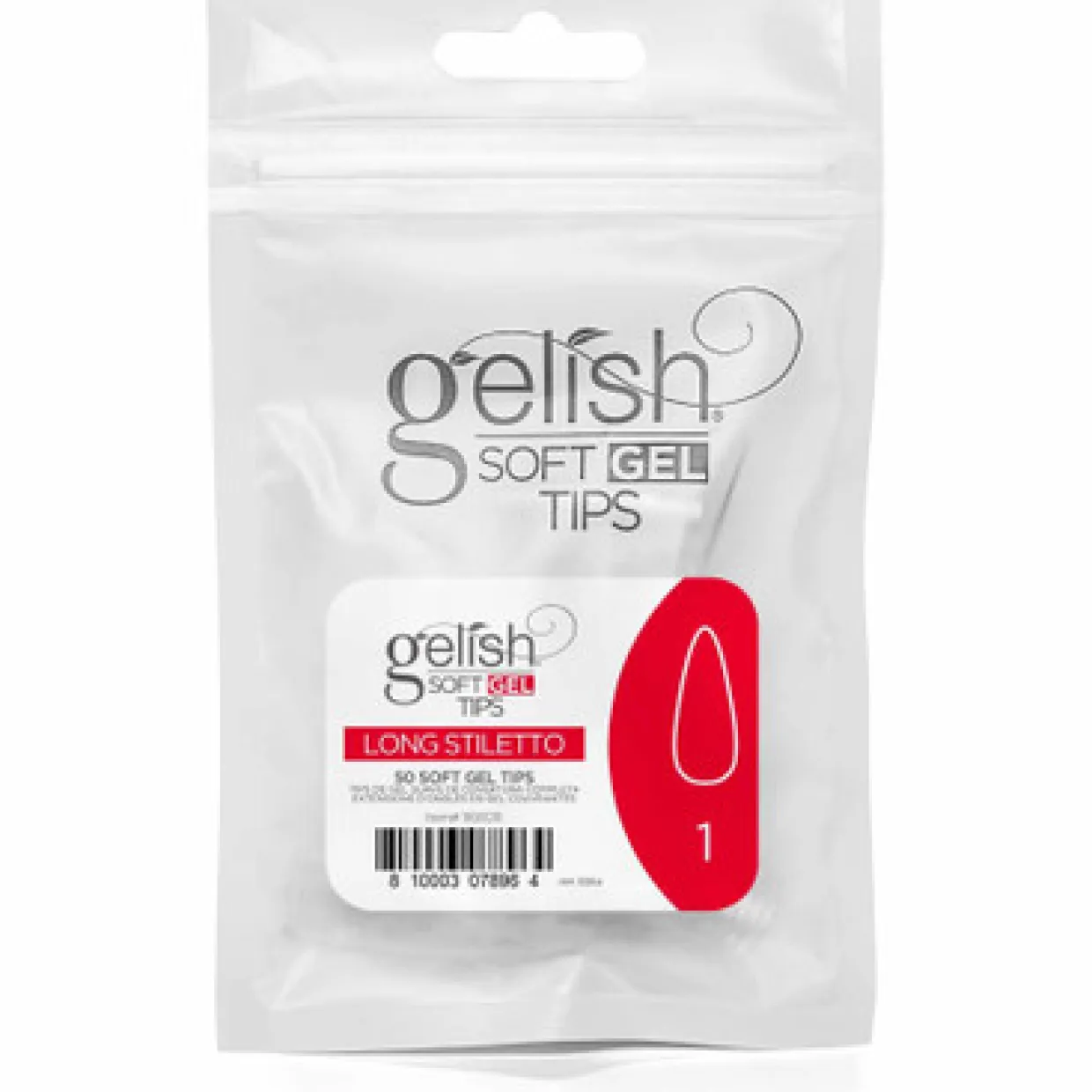 Gelish Soft Gel Tips, Long Stiletto Size 1, 50 ct. Refill