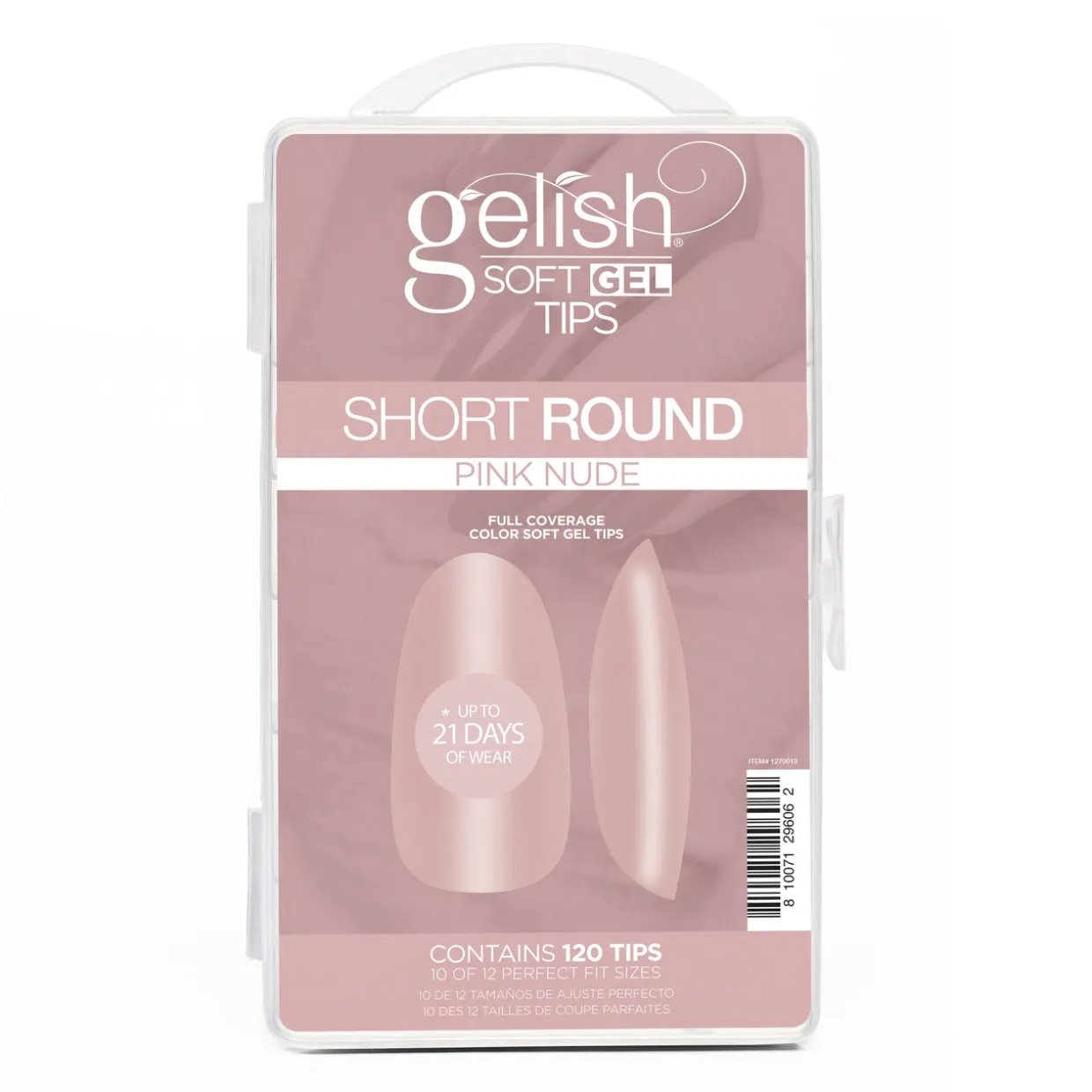 Gelish Soft Gel Tips, Pink Nude Short Round, 120 ct.