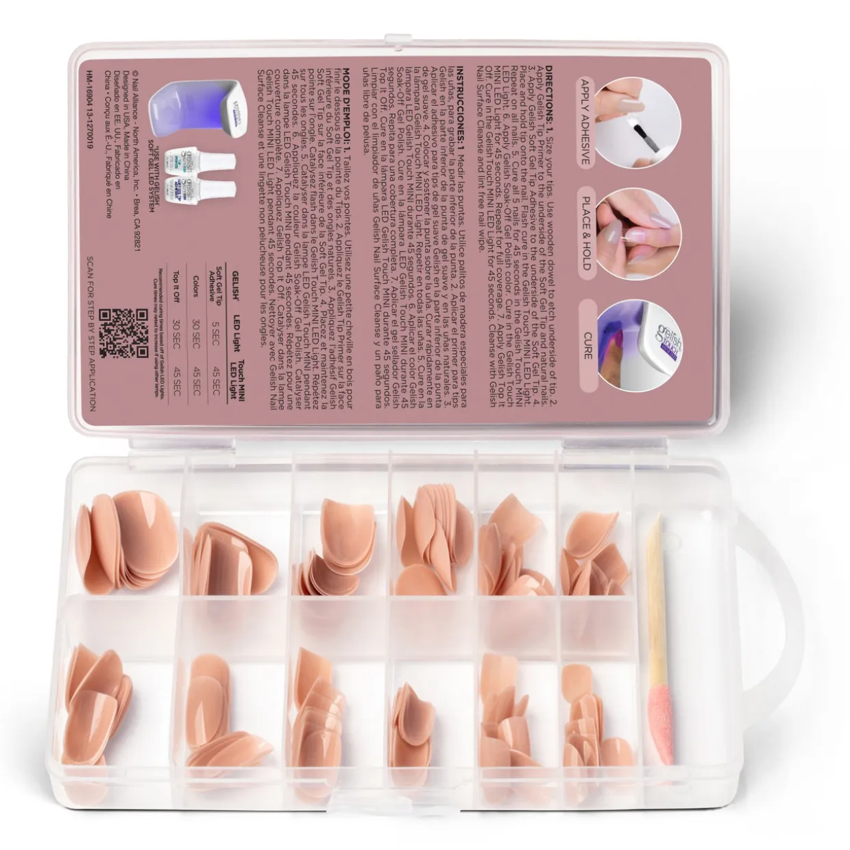 Gelish Soft Gel Tips, Pink Nude Short Round, 120 ct.