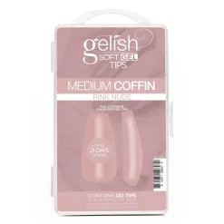 Gelish Soft Gel Tips, Pink Nude Medium Coffin, 120 ct.