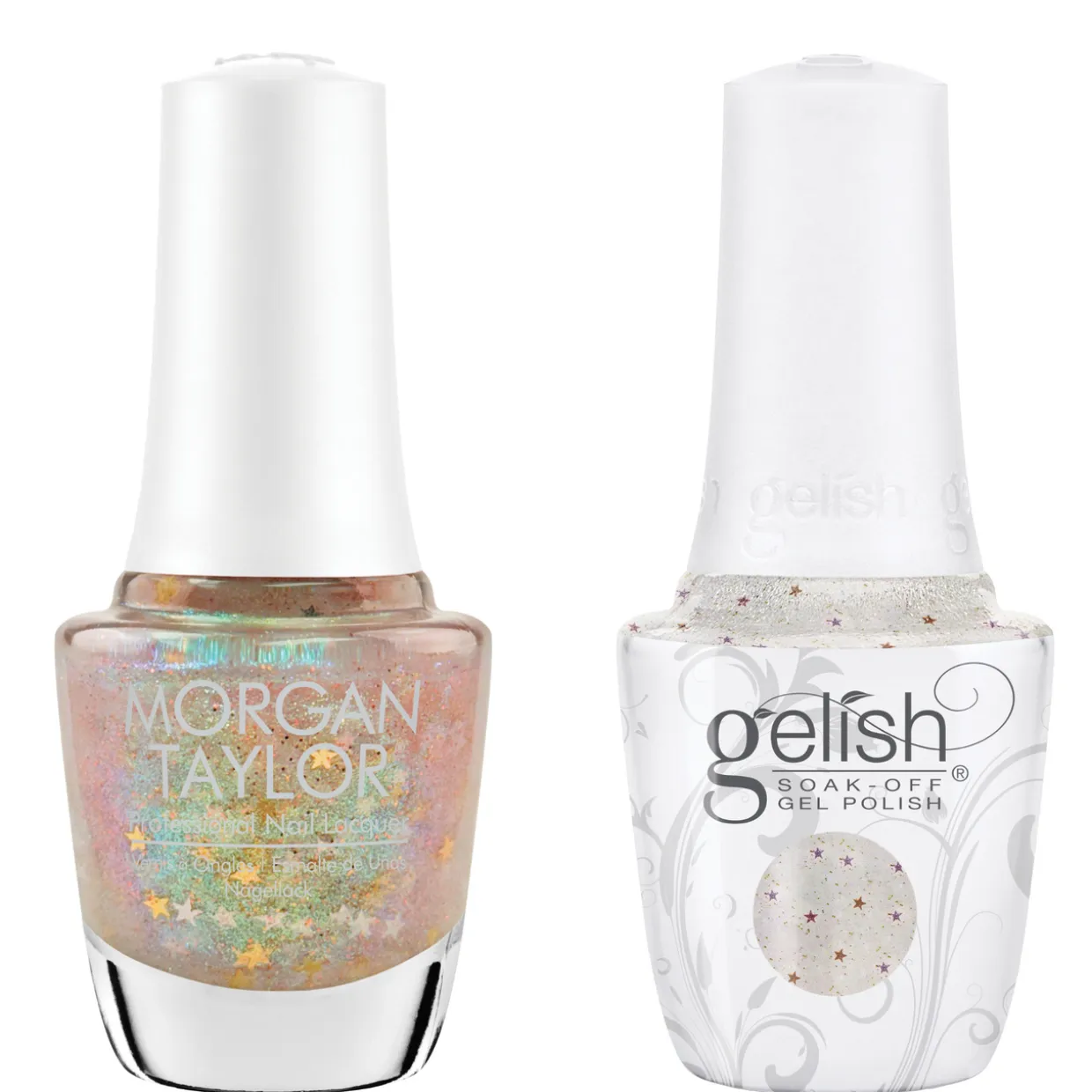Gelish "Star Walking" Duo- Includes Gel Polish and Lacquer - Starfall Iridescent