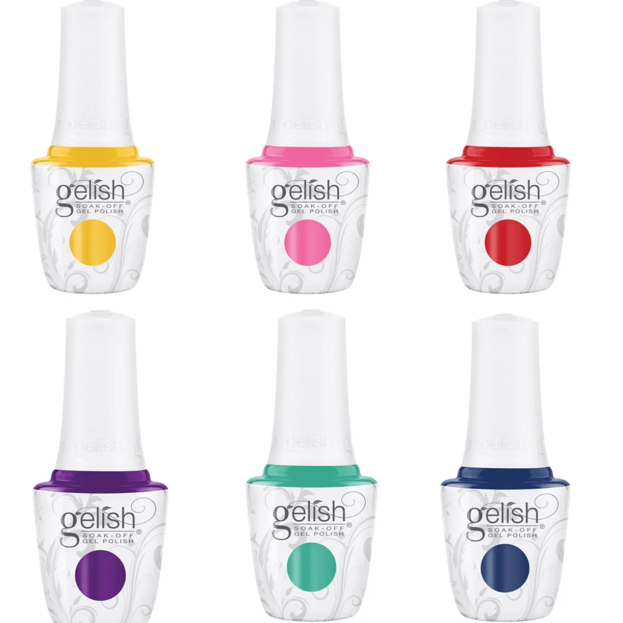 Gelish Summer Collection "Let's Roll" Gelish Soak-Off Gel Polish, 6 pc Bundle