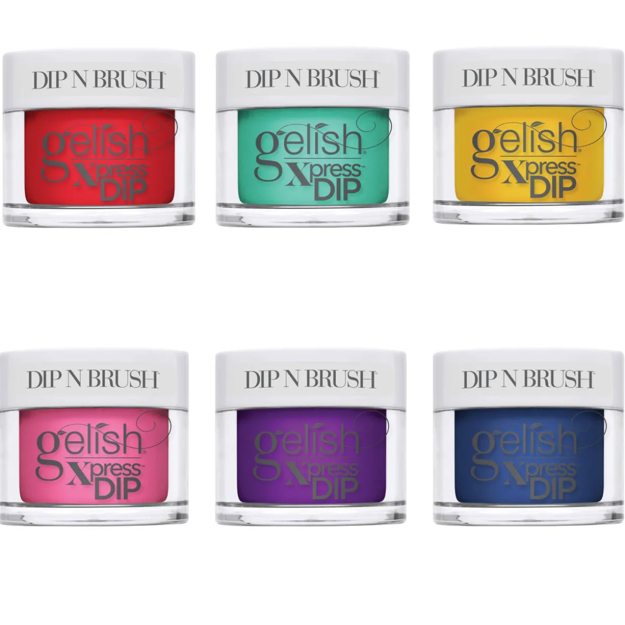 Gelish Summer Collection "Let's Roll" Xpress Dip n Brush, 6 pc Bundle