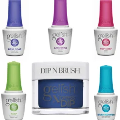 Gelish Summer Collection "Let's Roll" Xpress Dip n Brush "Hold Me Tighter" Kit, 6 pc Bundle, Includes dip liquids