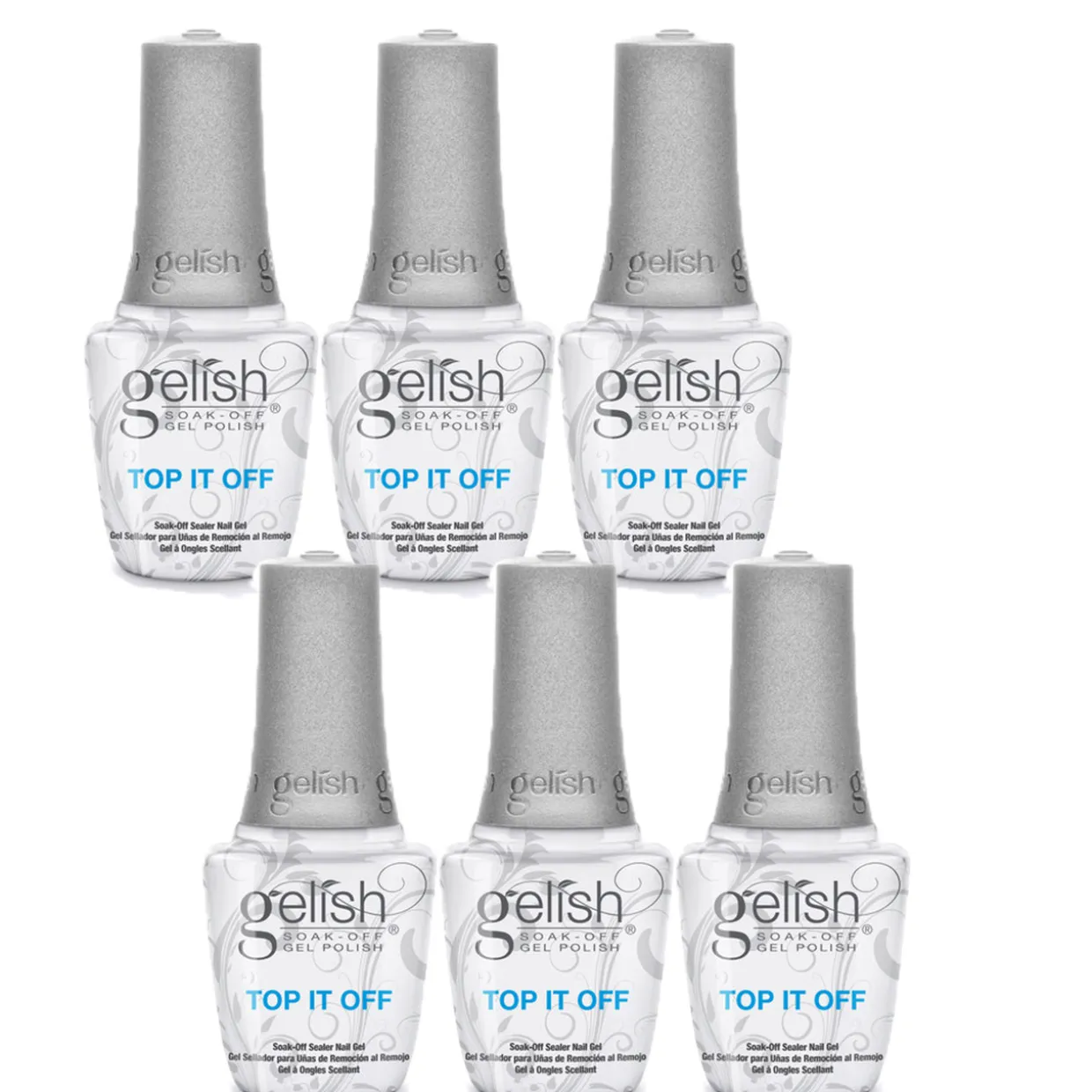 Gelish Top It Off Sealer Gel, 15 mL | .5 fl. oz., Case Pack of 6