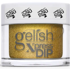 Gelish Xpress Dip "Gunter's Get Down" Yellow Gold Shimmer - 43g | 1.5 oz