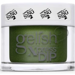 Gelish Xpress Dip "Miss Crawley Chic" Green Metallic - 43g | 1.5 oz