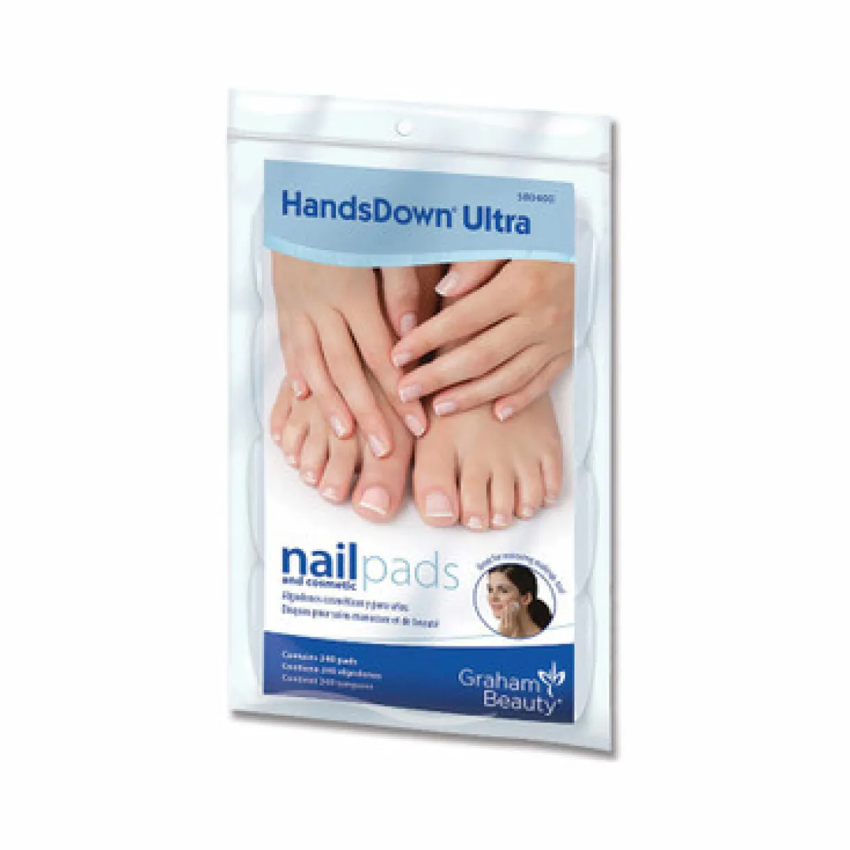 Graham Beauty HandsDown Ultra Nail & Cosmetic Pads Case Pack of 6 Bags (240 ct. each)