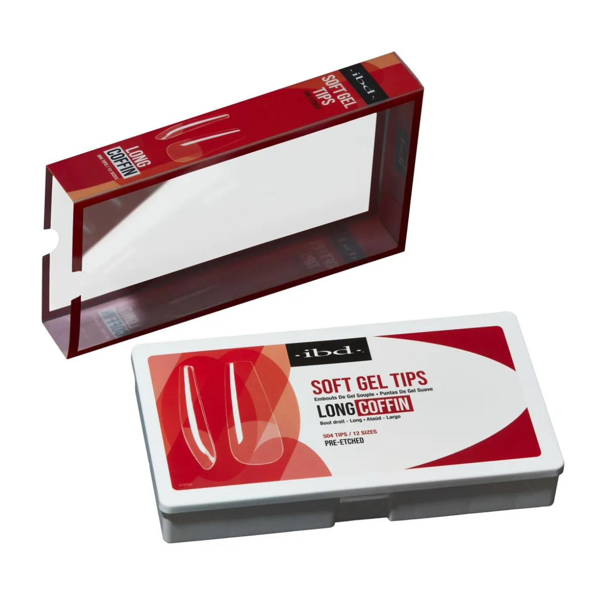 IBD Clear Soft Gel Tips - Long Coffin, 504 ct.