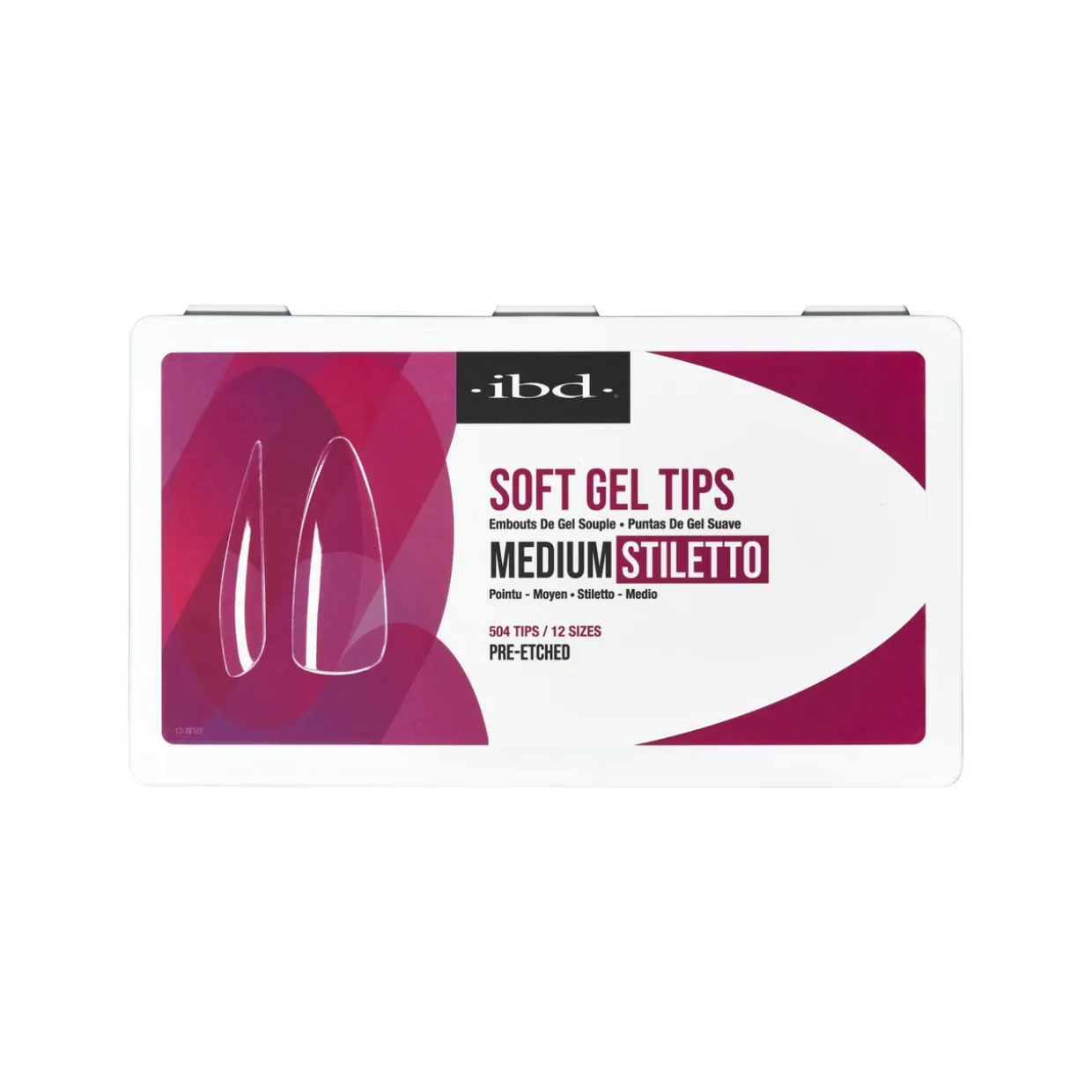 IBD Clear Soft Gel Tips - Medium Stiletto, 504 ct.