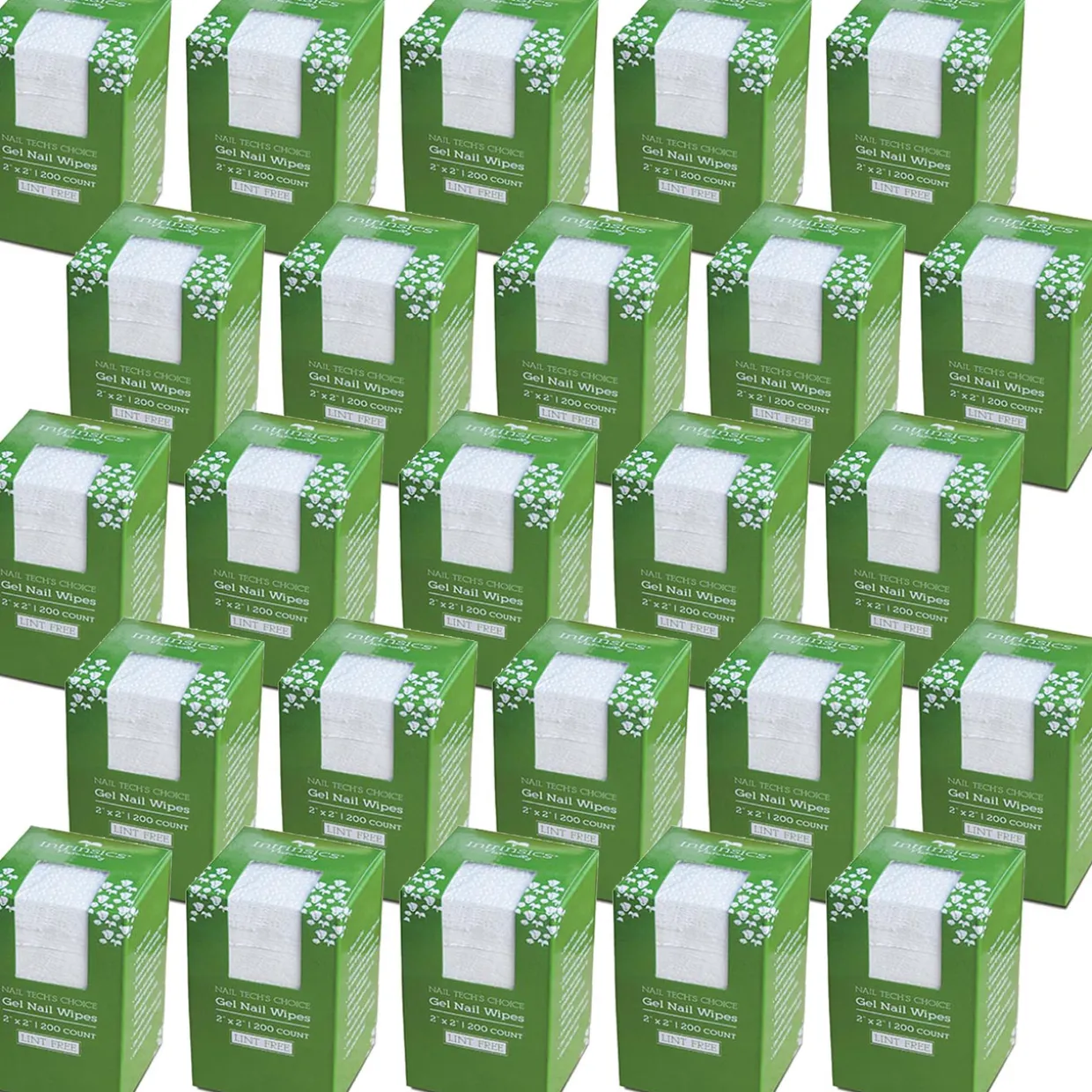 Intrinsics Case of 25 boxes, 200 ct. ea. Nail Tech Choice Gel Nail Wipes , 2"x2" lint free nail wipe