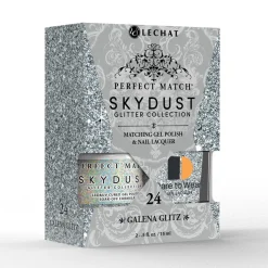 LeChat "Galina Glitz" - Perfect Match Sky Dust Collection Duo Set Lacquer & Gel - SDMS24, 15 mL | .5 fl. oz
