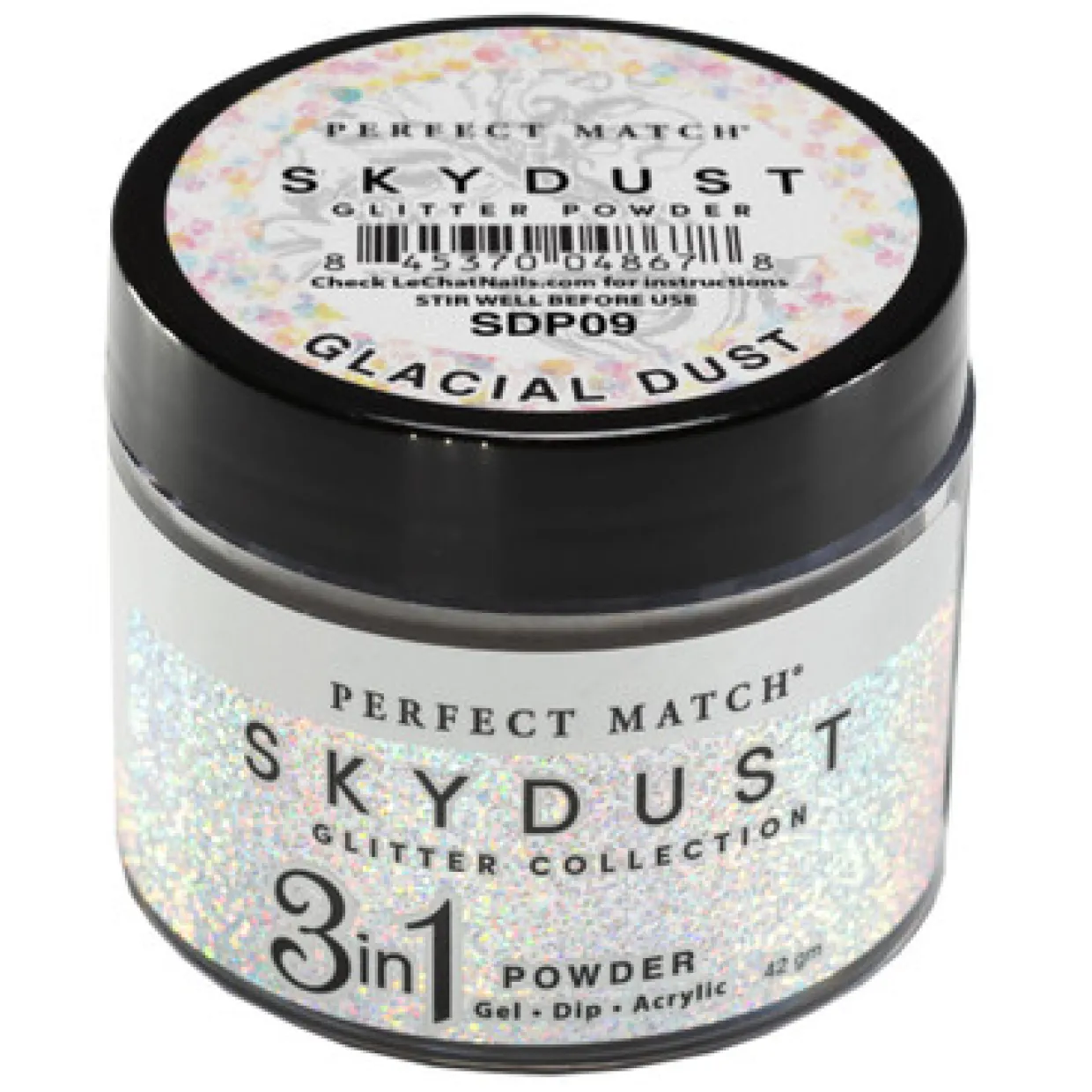 LeChat "Glacial Dust" - Perfect Match Sky Dust Collection 3-in-1 Dip Powder, 42g - SDP09, 43 g