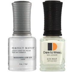 Le Chat Perfect Match Gel Polish & Lacquer Set, Marshmallow Gin, 15 mL | .5 fl. oz., PMS035
