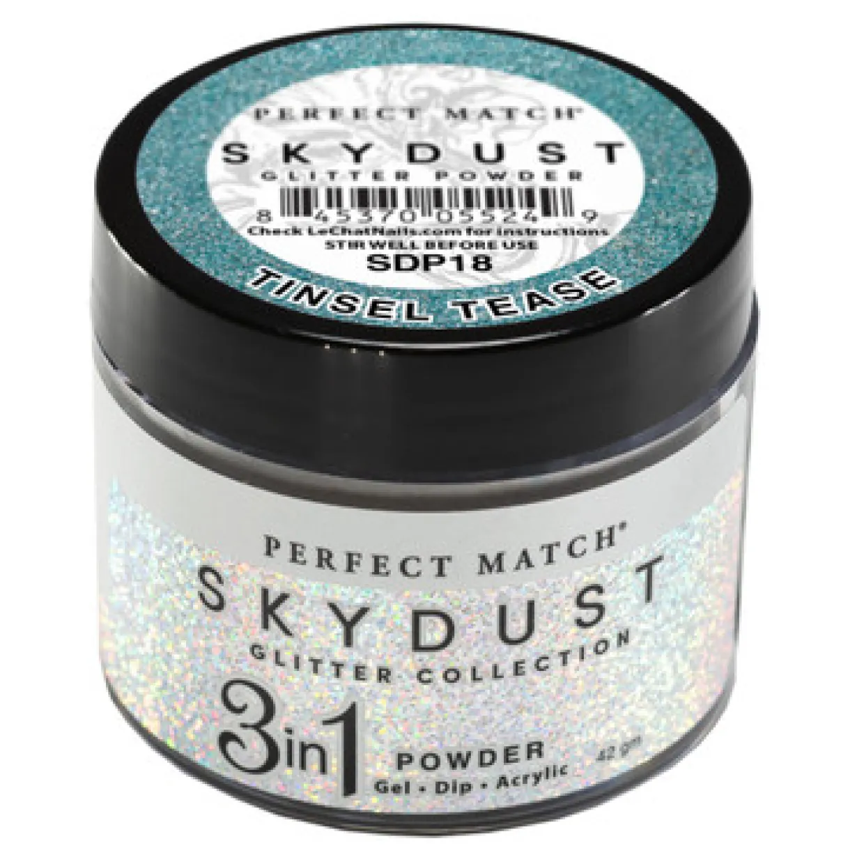 LeChat "Tinsel Tease" - Perfect Match Sky Dust Collection 3-in-1 Dip Powder, 42g - SDP18, 43 g