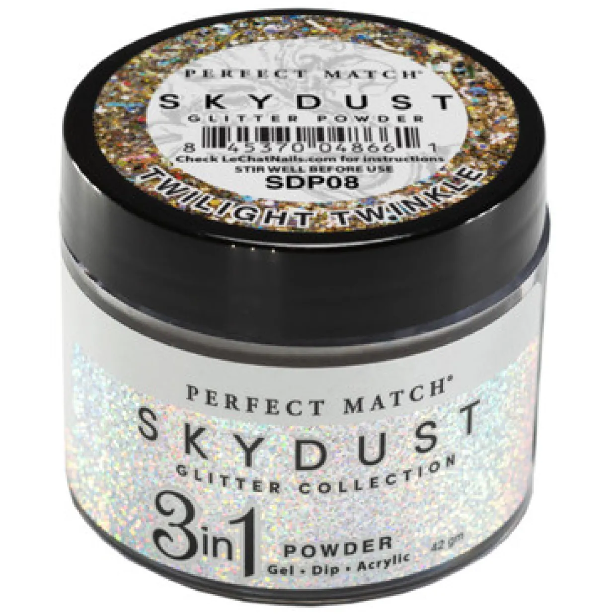 LeChat "Twilight Twinkle" - Perfect Match Sky Dust Collection 3-in-1 Dip Powder, 42g - SDP08, 43 g