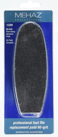 Mehaz Stainless Steel Foot File Refill Pads 60 Grit - 50pk