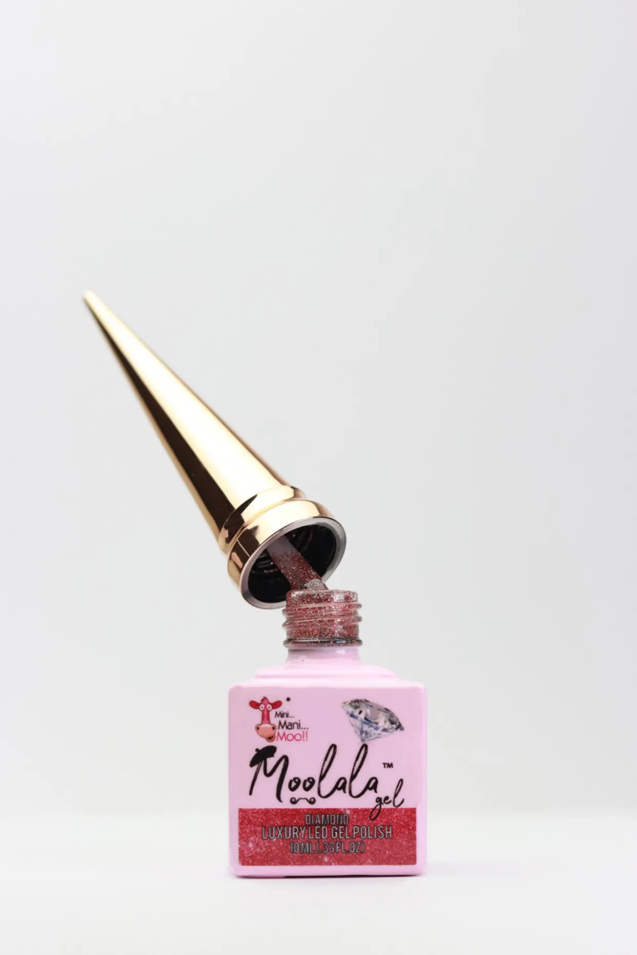 Moolala™ Diamond Luxury Gel Polish, Pink, 10 mL