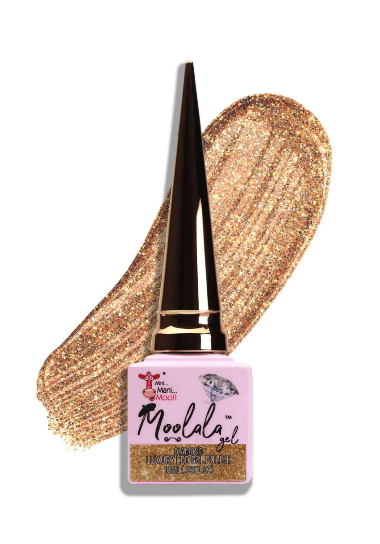 Moolala™ Diamond Luxury Gel Polish, Gold, 10 mL