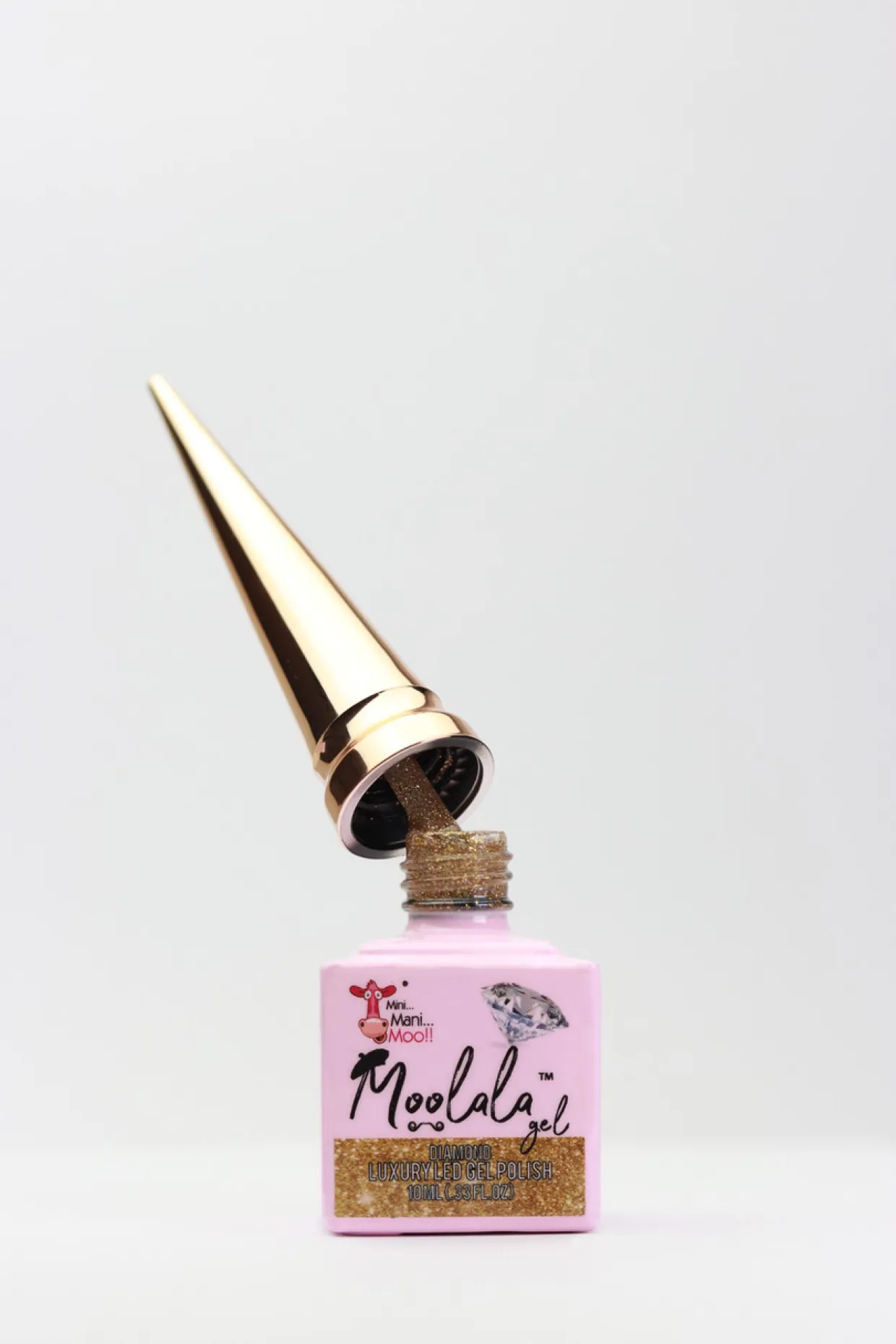 Moolala™ Diamond Luxury Gel Polish, Gold, 10 mL