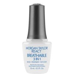 Morgan Taylor React Breathable, 3-in-1 Base Coat, Treatment, Top Coat, 15 mL | .5 fl. oz.