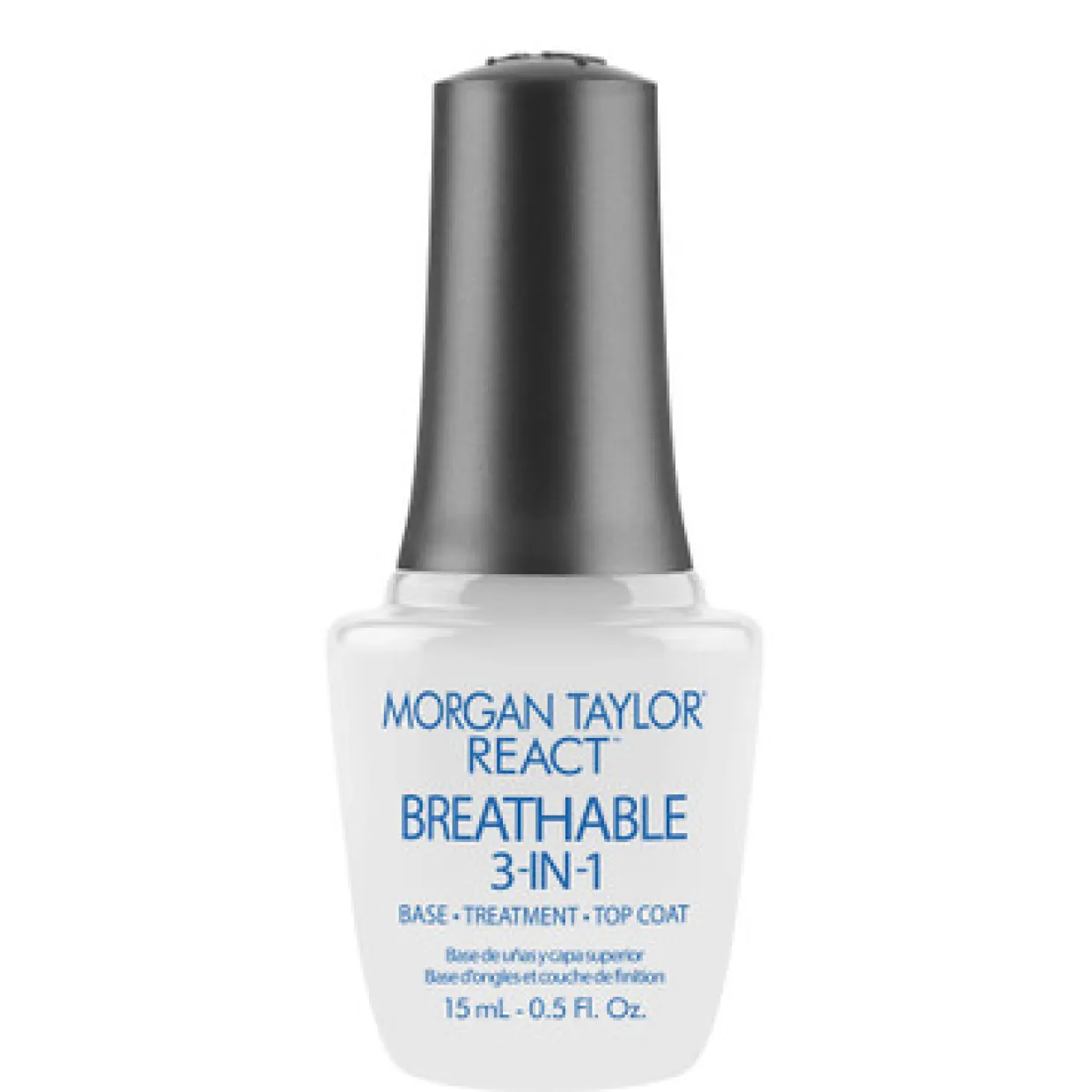 Morgan Taylor React Breathable, 3-in-1 Base Coat, Treatment, Top Coat, 15 mL | .5 fl. oz.