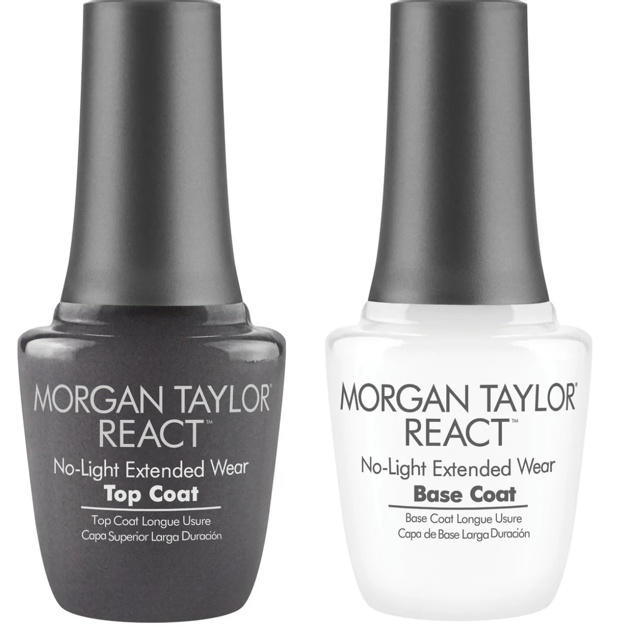 Morgan Taylor React Duo - Extended Wear Nail Lacquer Top and Base Coats, 15 mL | .5 fl. oz.