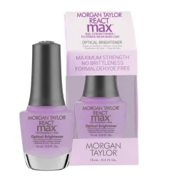 Morgan Taylor Reactmax Optical Brightener Nail Strengthener + Extended Wear Base Coat, 15 mL | .5 fl oz
