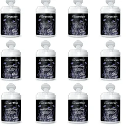 PREvention Disinfectant Cleaner Wipes 6"x7", Case of 12 Cannisters, 160 ct. ea.