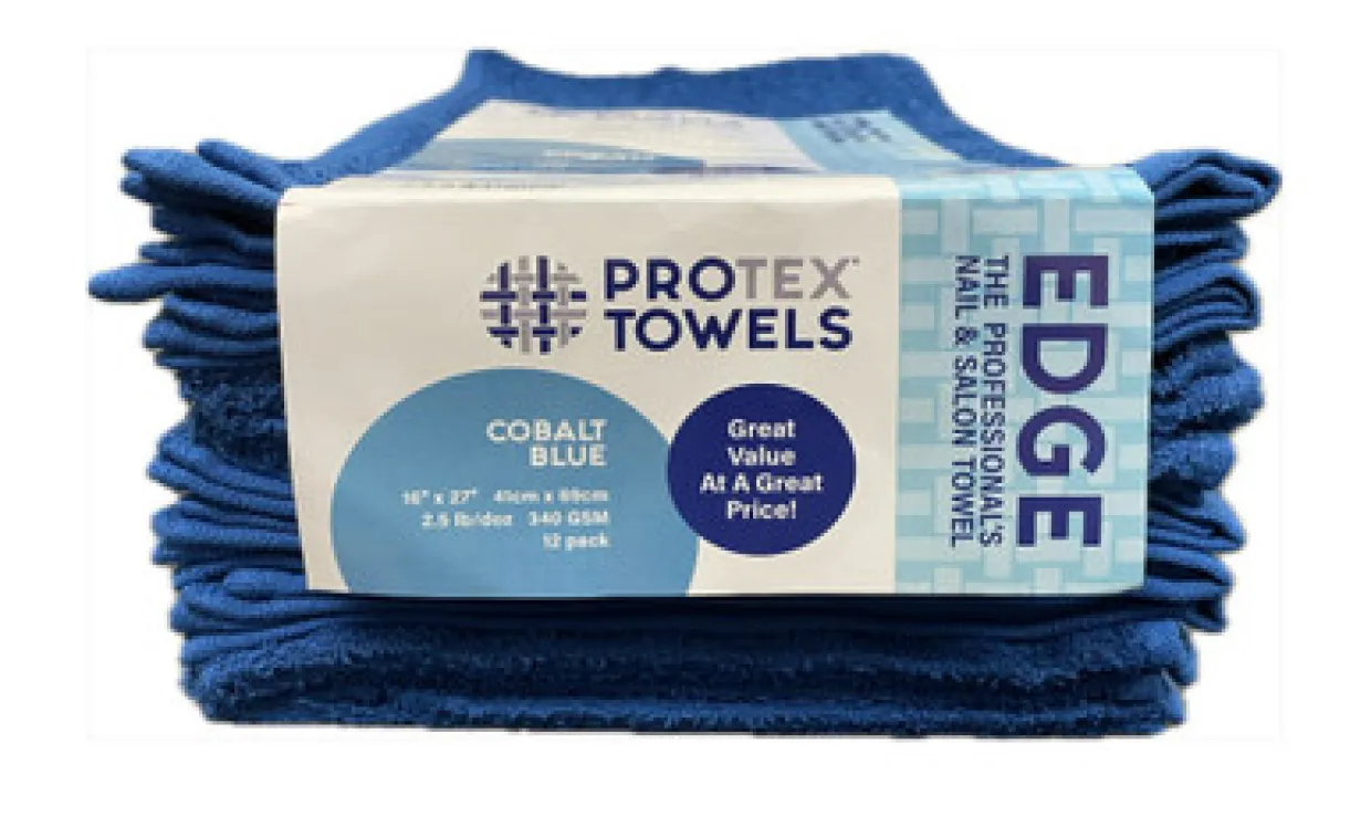 ProTex Edge Hand Towels, Cobalt Blue, 16"x27", 12-Pack