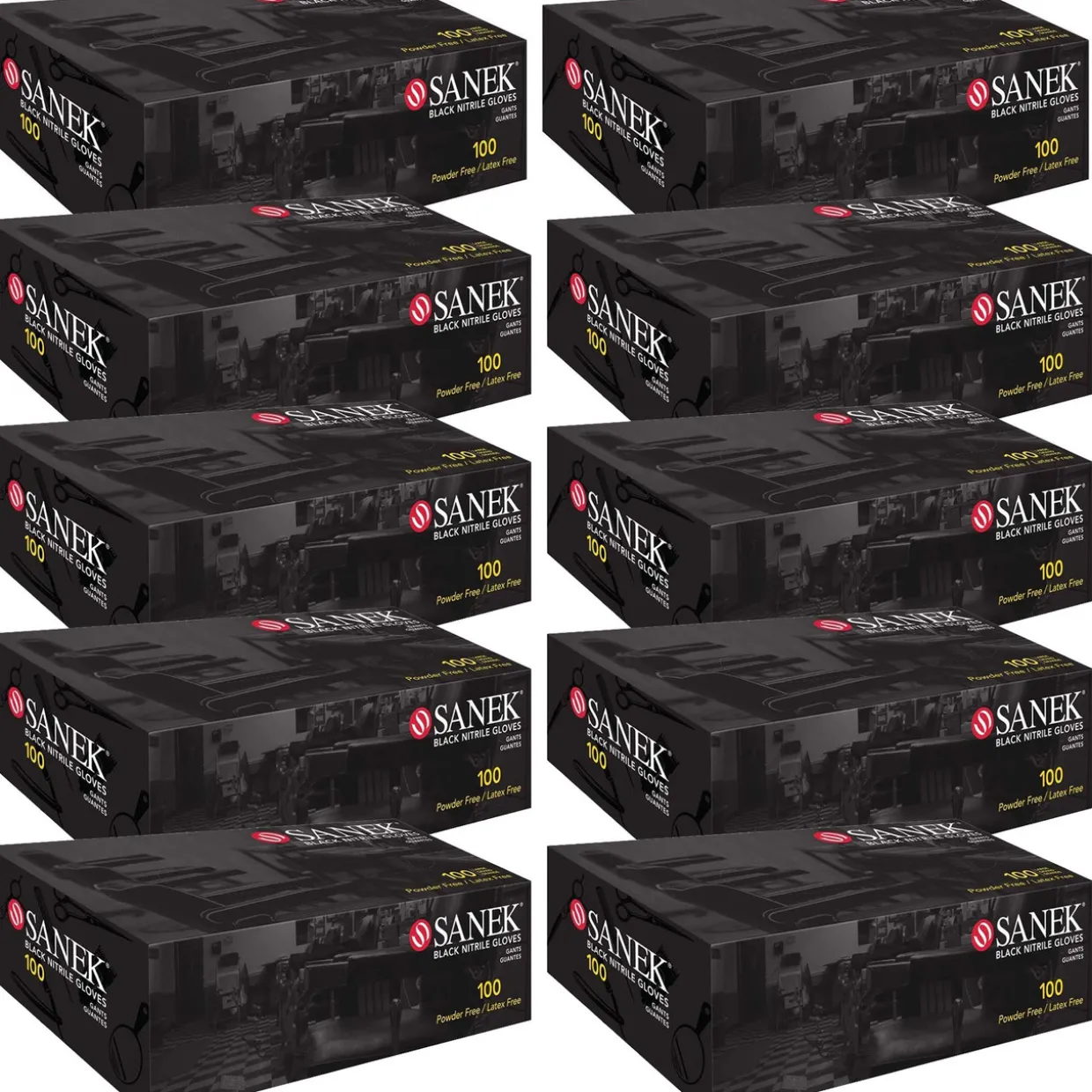 Sanek® Nitrile Gloves Power Free Medium Black - Case Pack of 10 Boxes of 100 Gloves