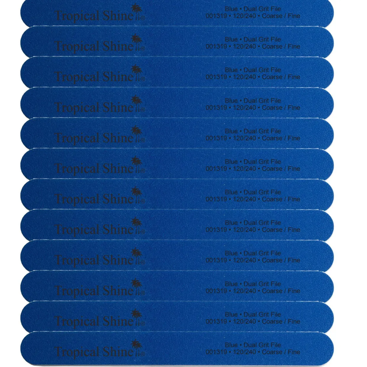 Tropical Shine Dual Grit File BLUE 120/240 Grit (Coarse/ Fine) - Case Pack of 12