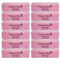 Tropical Shine Pink Sanding Block 100/ 180 Grit (Coarse/ Medium)- Case Pack of 12