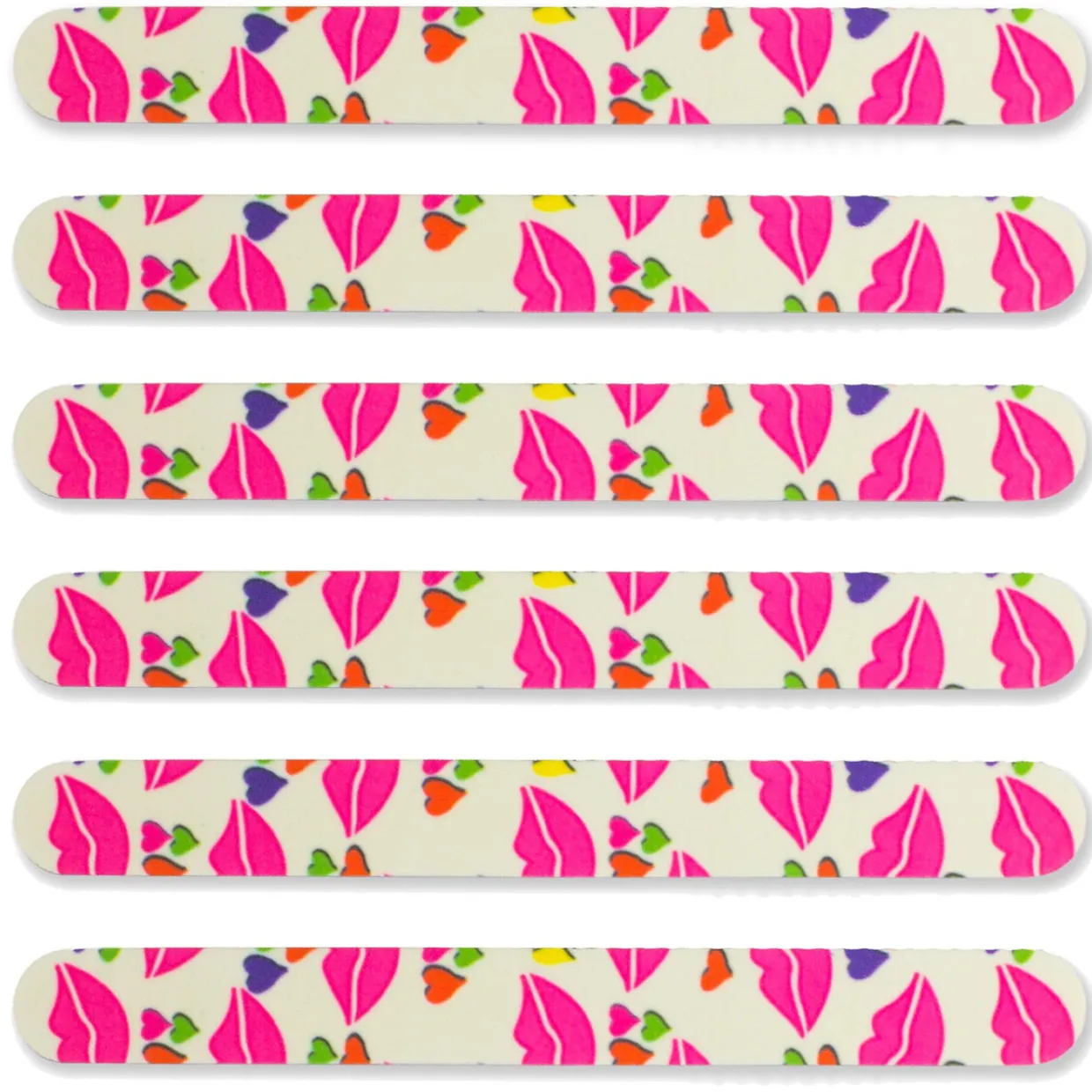 Tropical Shine Trendy Nail File, Lips Print, 180/240 Grit- Case Pack of 6