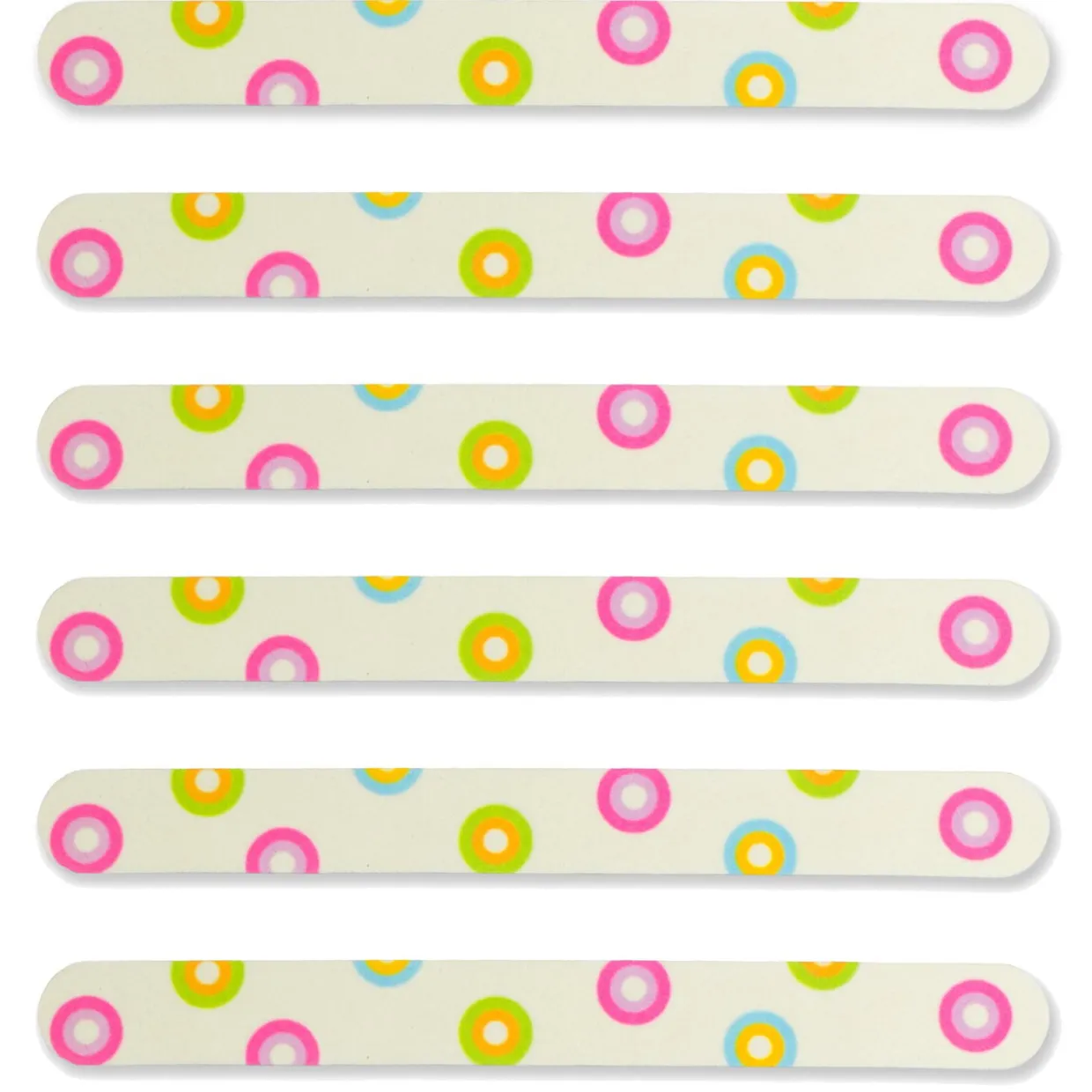 Tropical Shine Trendy Nail File, Circles Print, 180/240 Grit- Case Pack of 6