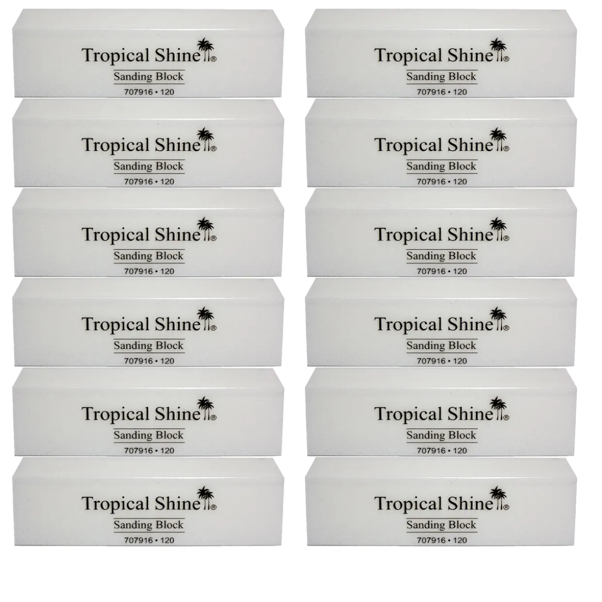 Tropical Shine White Sanding Block 120 Grit (Coarse)- Case Pack of 12
